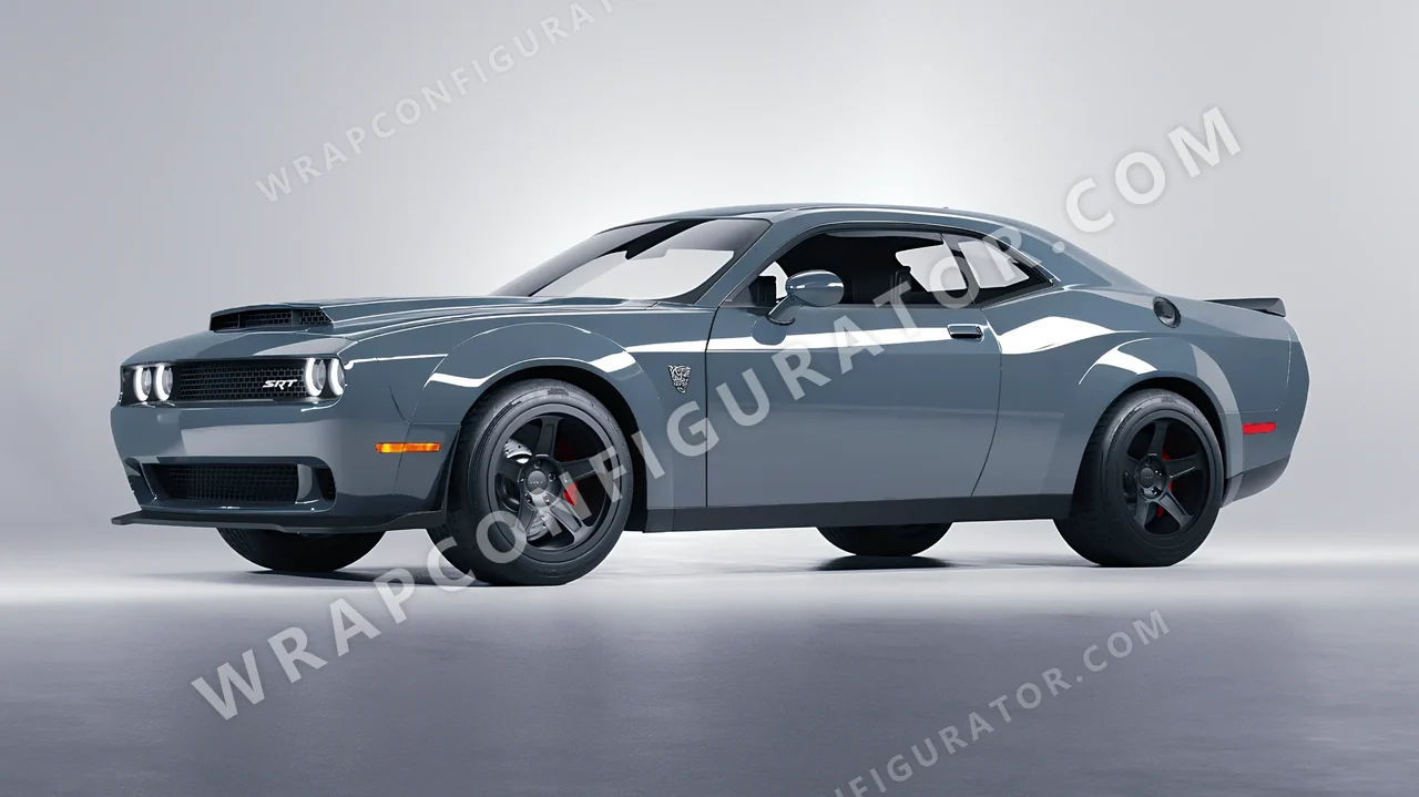 Blue Dodge Challenger SRT 2023 wrapped in Colourshield PPF by HyperPro Smoky Blue HGF24-P