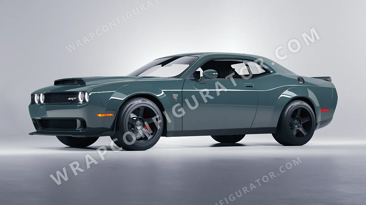 Blue Dodge Challenger SRT 2023 wrapped in Inozetek Dynamic PPF Copaze Blue CPZE101