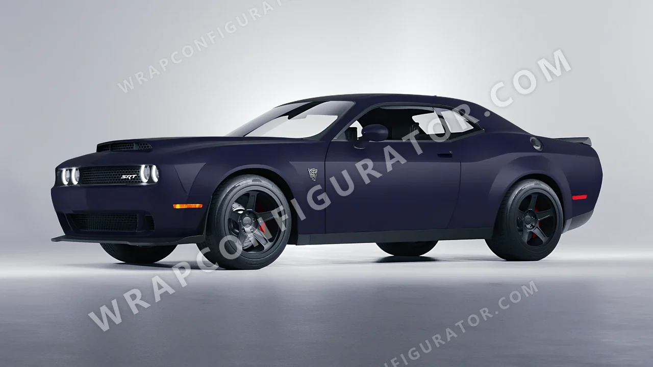 Blue Dodge Challenger SRT 2023 wrapped in KPMF Matt Tempest Blue K75513