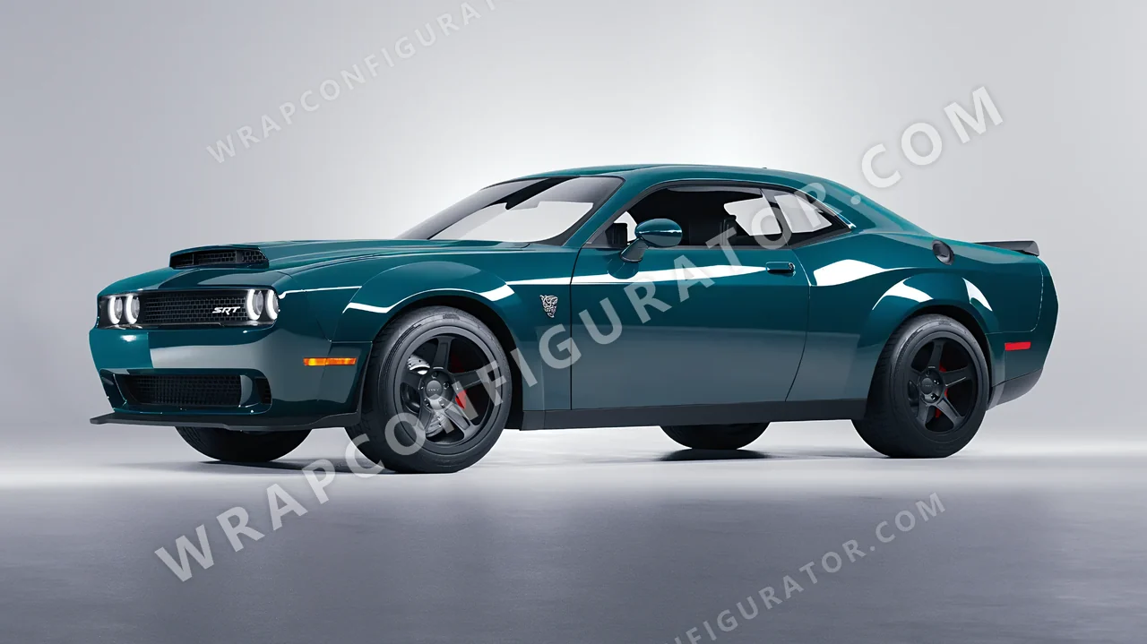 Blue Dodge Challenger SRT 2023 wrapped in ORACAL Juniper 970RA-689G
