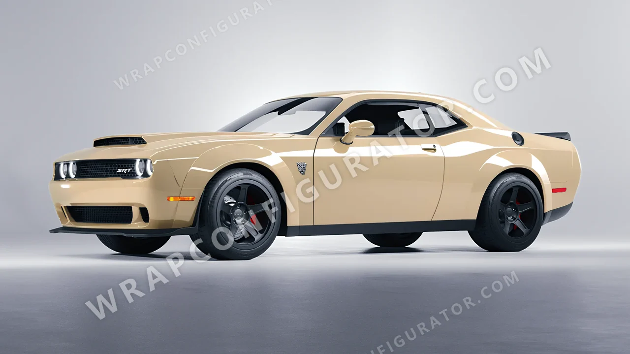 Brown Dodge Challenger SRT 2023 wrapped in Colourshield PPF by HyperPro Khakis HGF26-P