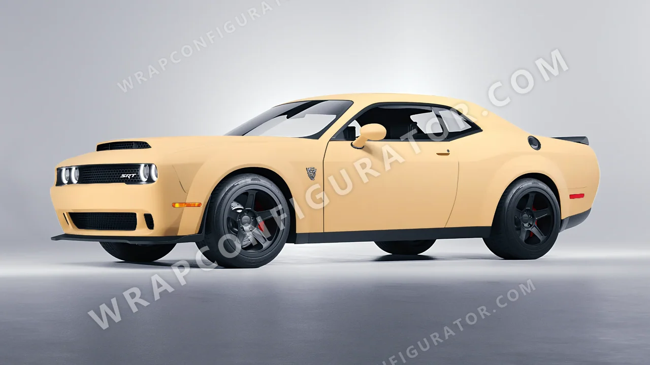 Brown Dodge Challenger SRT 2023 wrapped in Inozetek Dynamic PPF Sand DPPF815
