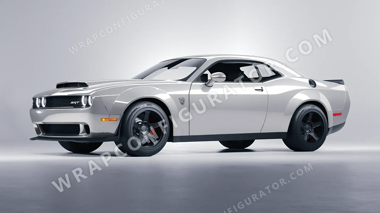 Grey Dodge Challenger SRT 2023 wrapped in 3M Storm Gray HG31