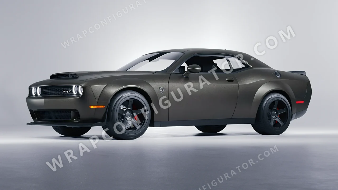Grey Dodge Challenger SRT 2023 wrapped in Avery Dennison Charcoal SW900-845-M