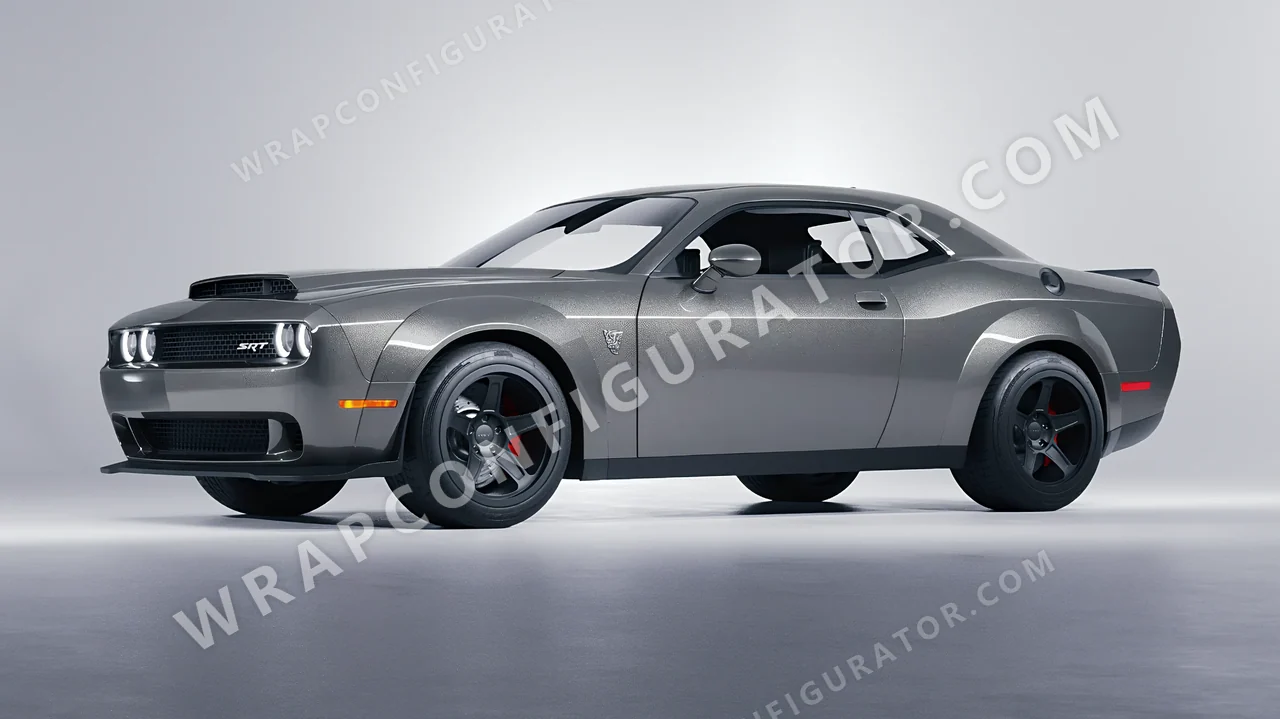 Grey Dodge Challenger SRT 2023 wrapped in Avery Dennison Grey SW900-807-M