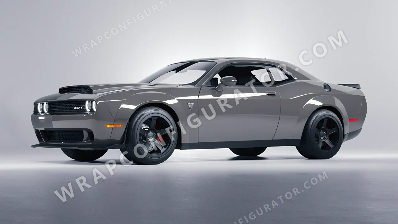 Grey Dodge Challenger SRT 2023 wrapped in Avery Dennison Grey SW900-832-O