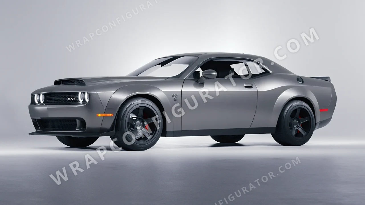 Grey Dodge Challenger SRT 2023 wrapped in Avery Dennison Grey SW900-833-O
