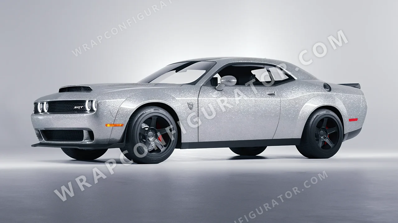 Grey Dodge Challenger SRT 2023 wrapped in Avery Dennison Silver SW900-878-D