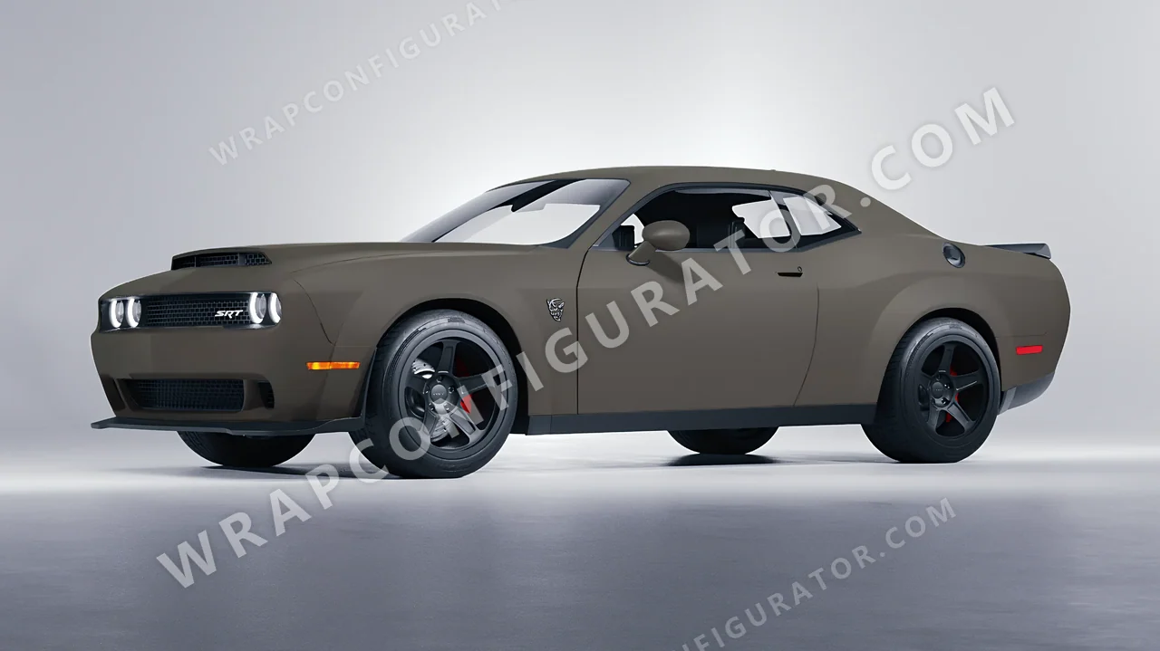 Grey Dodge Challenger SRT 2023 wrapped in Colourshield PPF by HyperPro AMG Gray SMF28-P