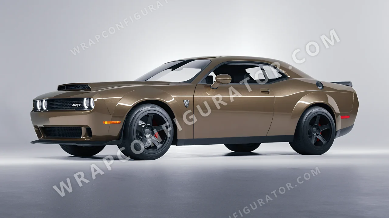 Grey Dodge Challenger SRT 2023 wrapped in Colourshield PPF by HyperPro Dim Gray GAF37-P