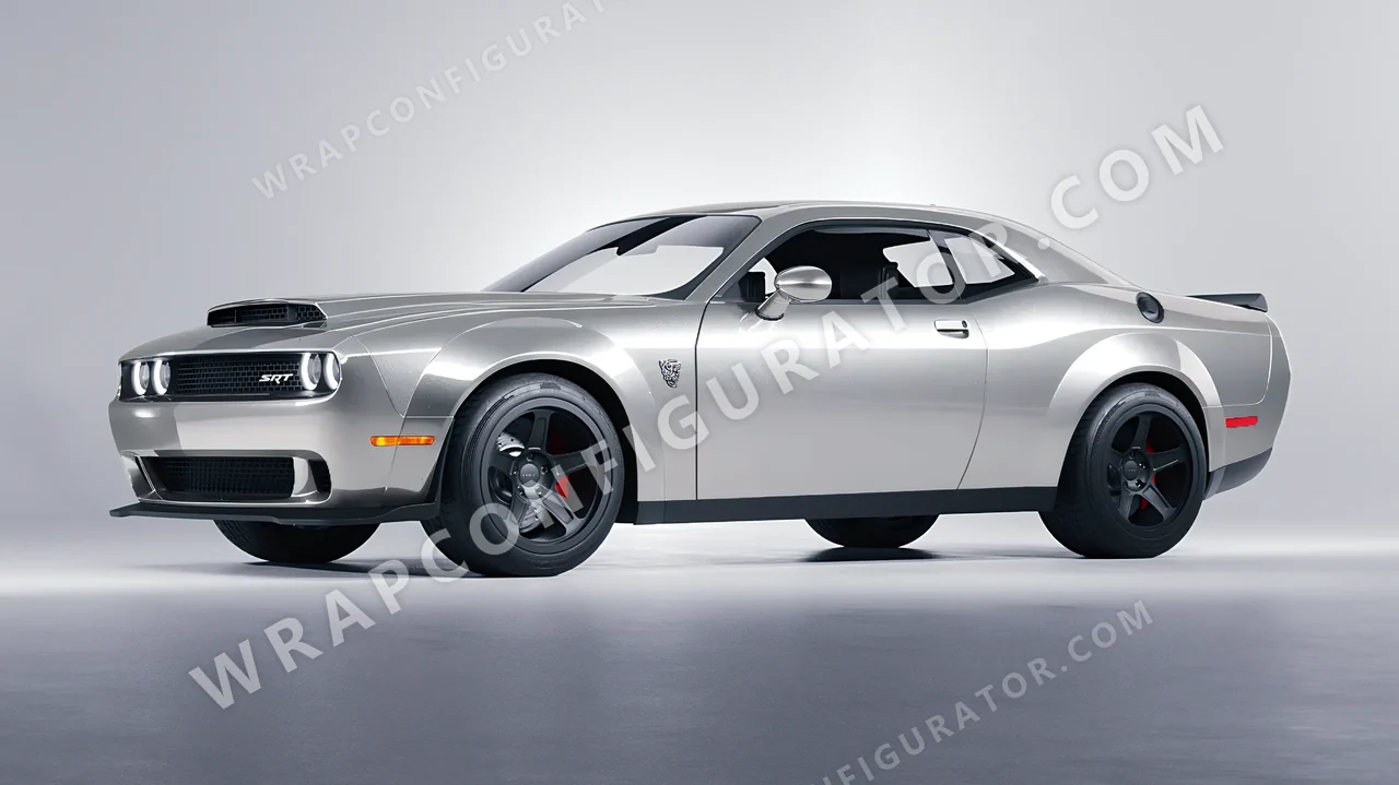 Grey Dodge Challenger SRT 2023 wrapped in Colourshield PPF by HyperPro GT Silver GAF09-P
