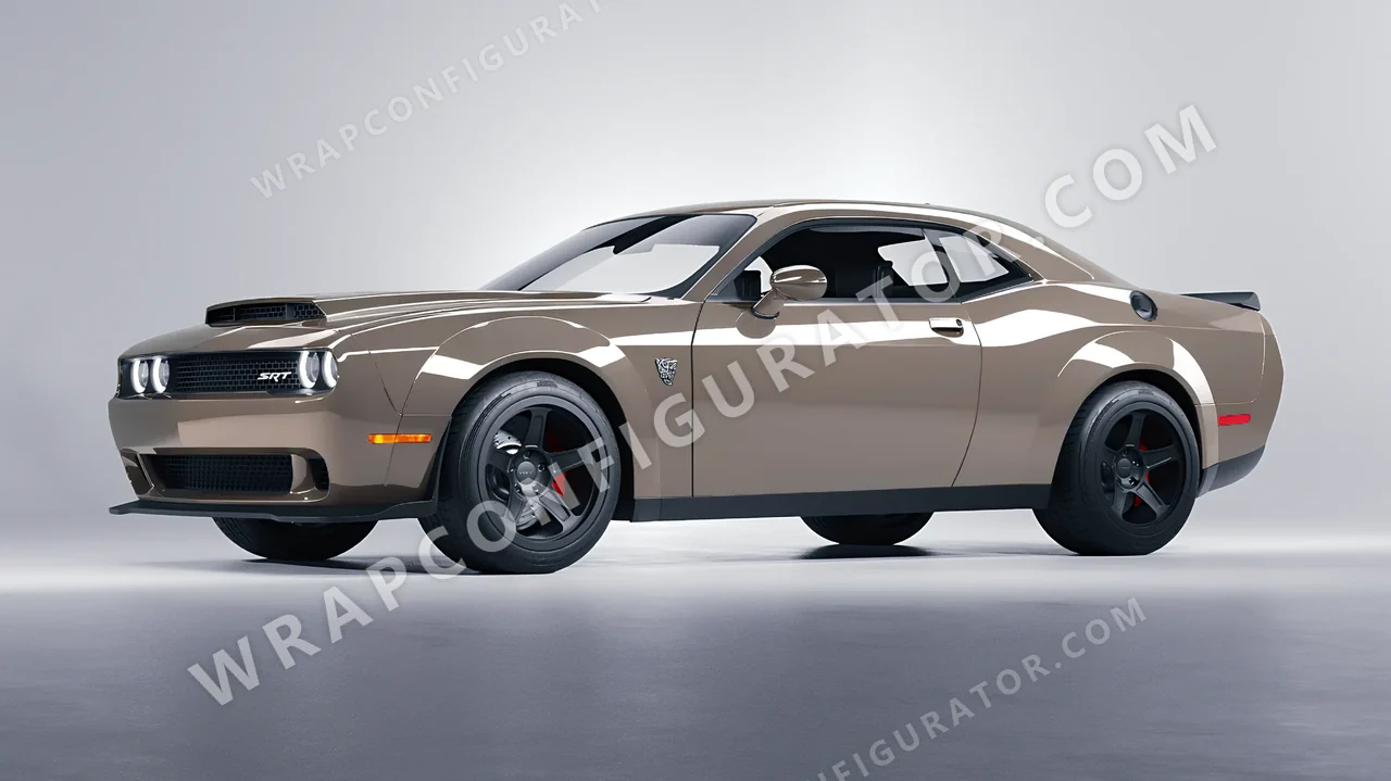 Grey Dodge Challenger SRT 2023 wrapped in Colourshield PPF by HyperPro Light Space Gray HGF34-P