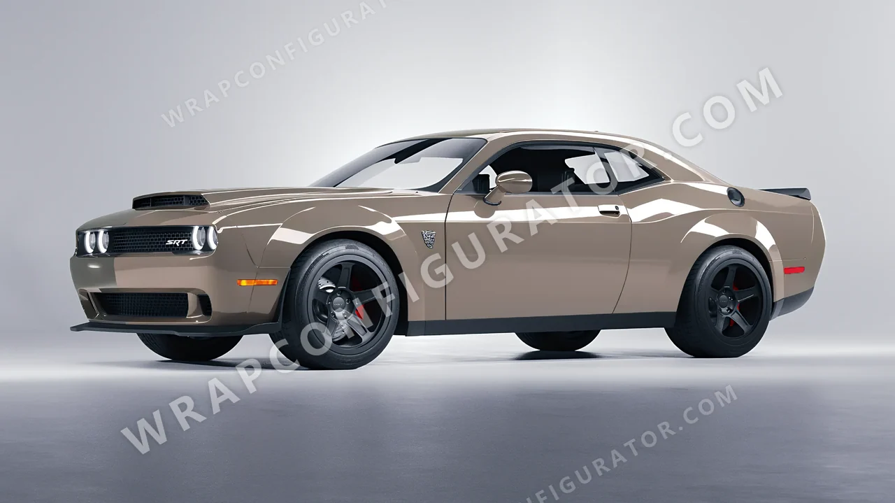 Grey Dodge Challenger SRT 2023 wrapped in Colourshield PPF by HyperPro Porsche Ash HGF47-P