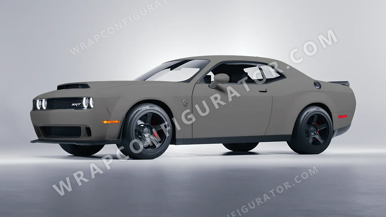 Grey Dodge Challenger SRT 2023 wrapped in Colourshield PPF by HyperPro Shadow Gray SMF24-P