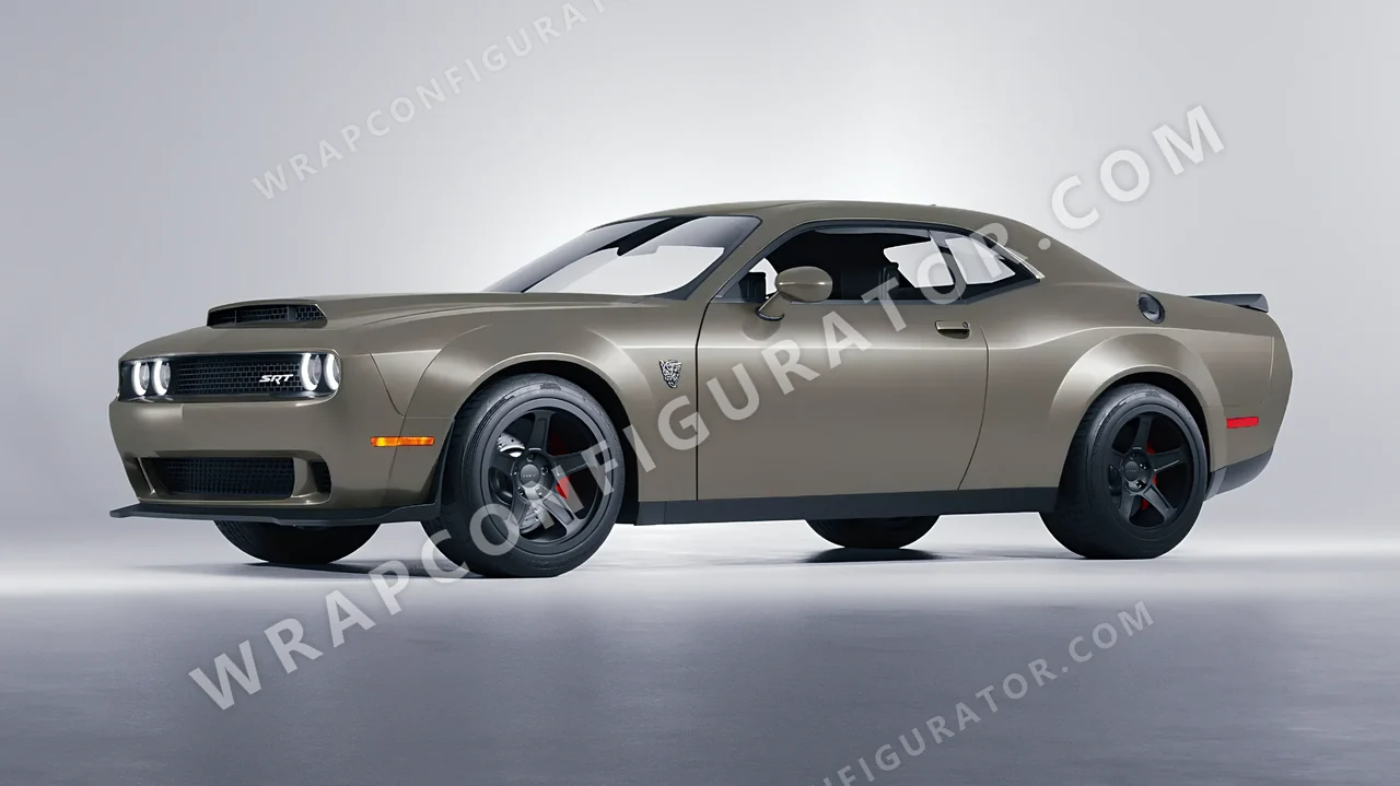 Grey Dodge Challenger SRT 2023 wrapped in Colourshield PPF by HyperPro Shadow Gray SMF48-P