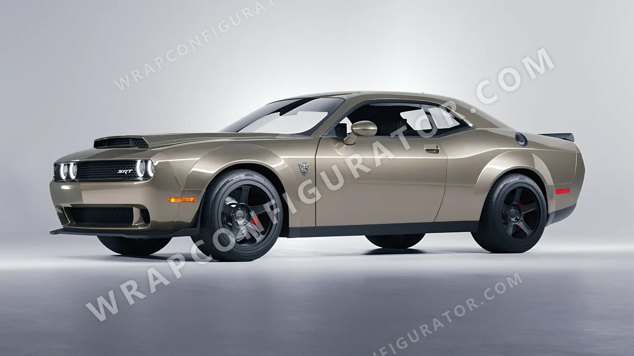 Grey Dodge Challenger SRT 2023 wrapped in Colourshield PPF by HyperPro Shadow Silver GAF14-P