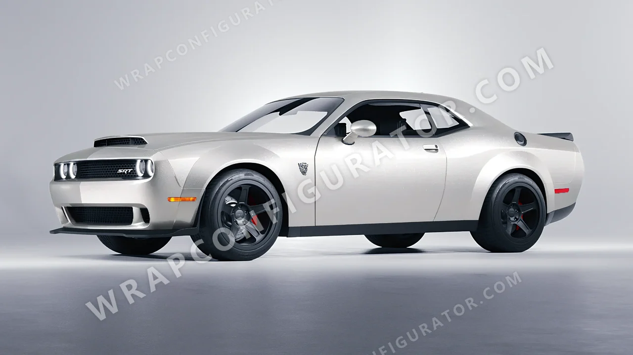 Grey Dodge Challenger SRT 2023 wrapped in Colourshield PPF by HyperPro Silver MF38-P