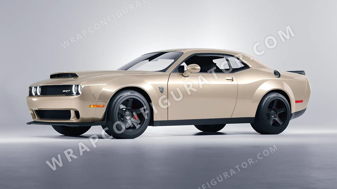 Grey Dodge Challenger SRT 2023 wrapped in Colourshield PPF by HyperPro Sky Gray GAF35-P