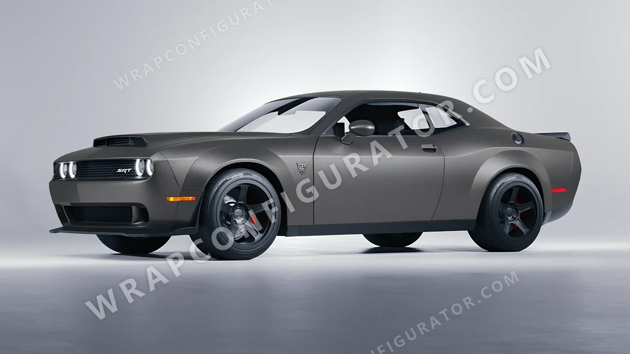 Grey Dodge Challenger SRT 2023 wrapped in Colourshield PPF by HyperPro Space Gray MF09-P