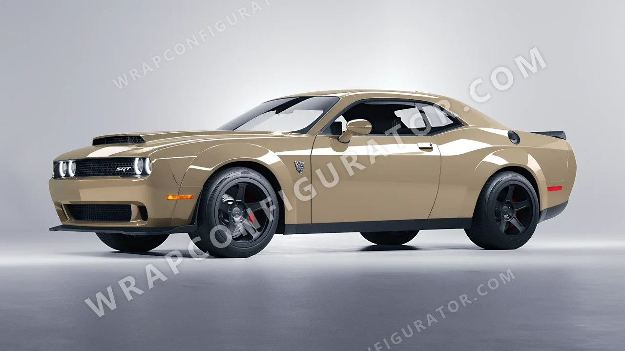 Grey Dodge Challenger SRT 2023 wrapped in Inozetek Dynamic PPF Cement Grey DPPF703