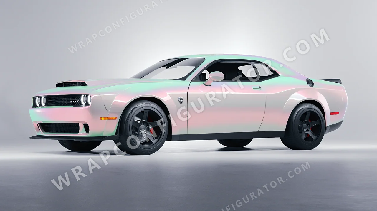 Grey Dodge Challenger SRT 2023 wrapped in Inozetek Dynamic PPF Redstone Grey DPPF716