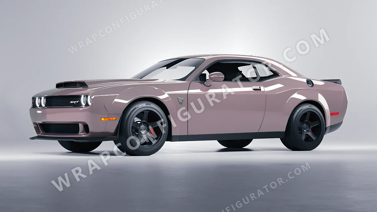 Grey Dodge Challenger SRT 2023 wrapped in Inozetek Dynamic PPF Staple Grey STAPLE