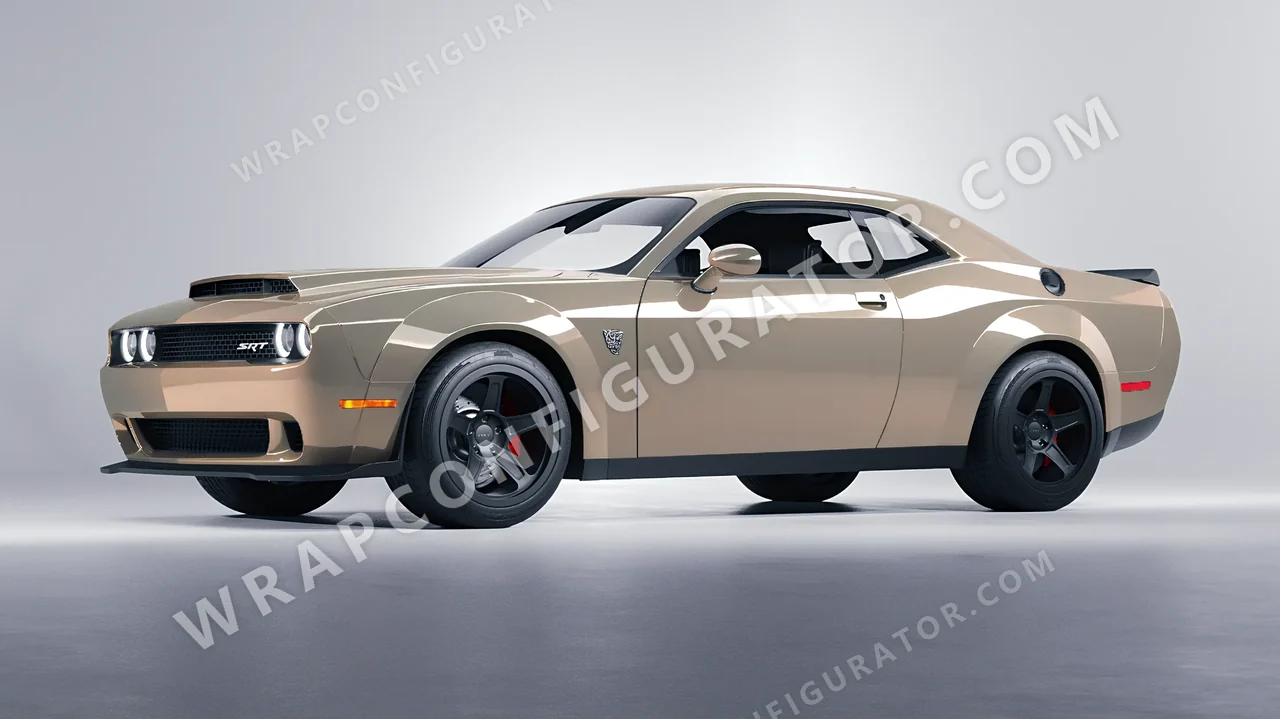Grey Dodge Challenger SRT 2023 wrapped in Inozetek Dynamic PPF Terracotta Army Grey EMC102