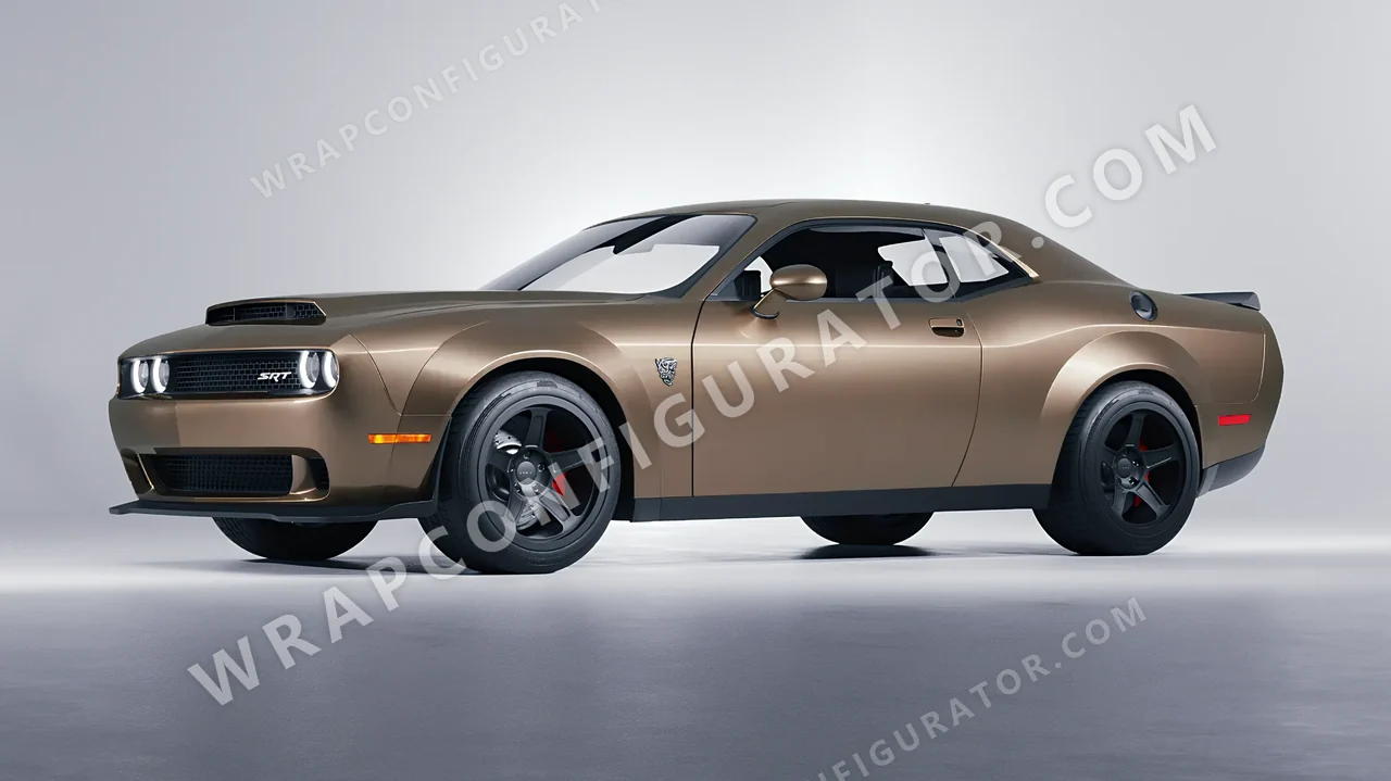 Grey Dodge Challenger SRT 2023 wrapped in Inozetek Dynamic PPF Titanium DPPF813