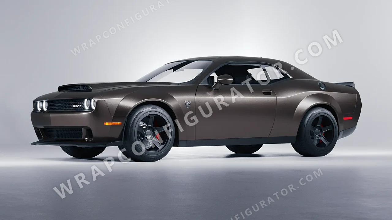 Grey Dodge Challenger SRT 2023 wrapped in Inozetek Dynamic PPF Tungsten Grey DPPF811