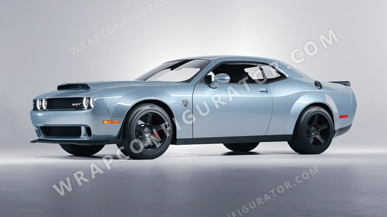 Grey Dodge Challenger SRT 2023 wrapped in ORACAL Millennium Grey 970RA-793G