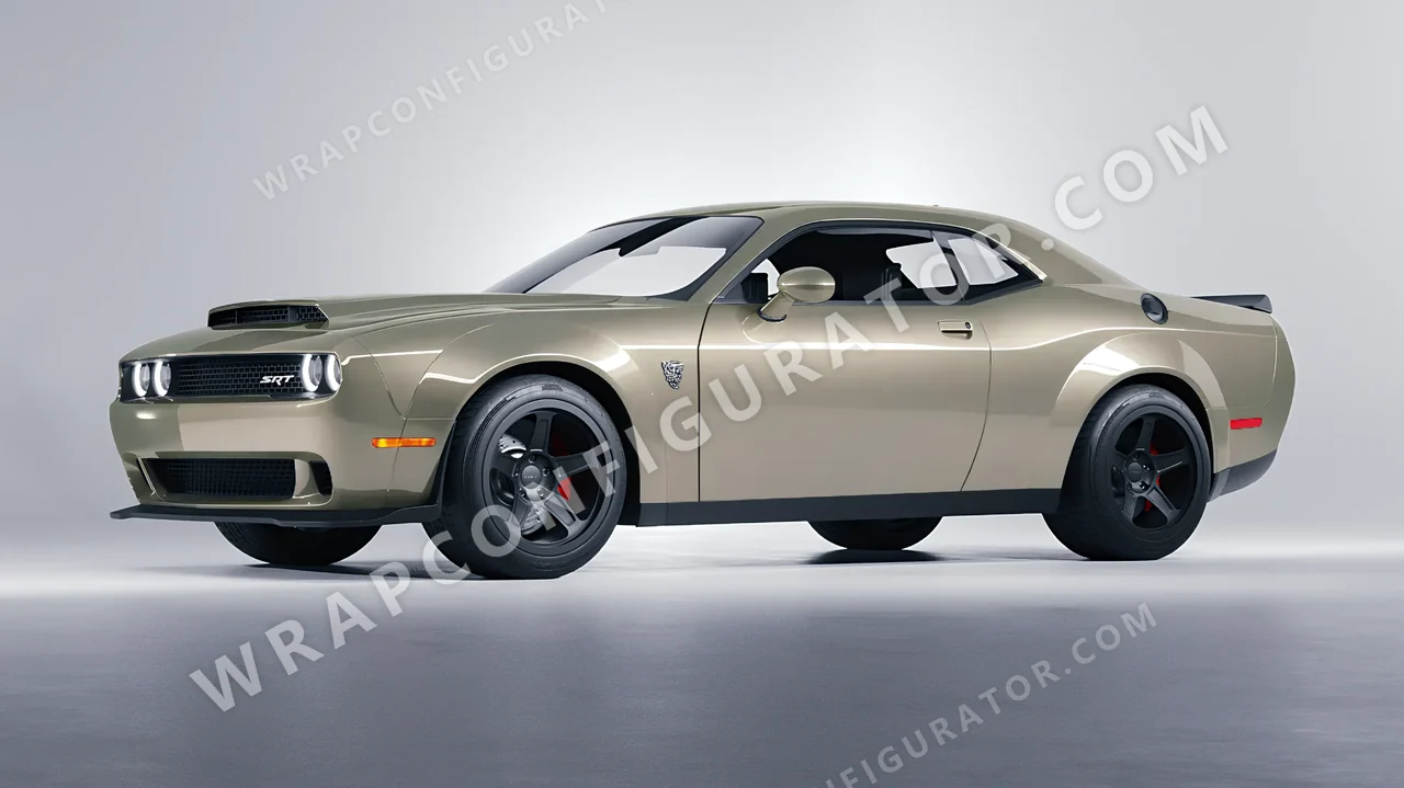 Grey Dodge Challenger SRT 2023 wrapped in ORACAL Zinc 970RA-934G