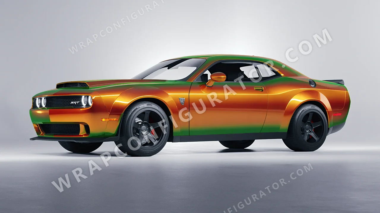 Orange Dodge Challenger SRT 2023 wrapped in Colourshield PPF by HyperPro Dawn Orange GB04-P