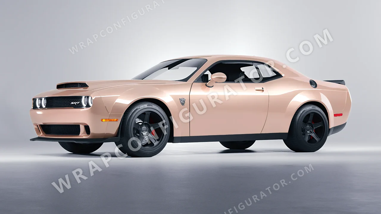 Pink Dodge Challenger SRT 2023 wrapped in Colourshield PPF by HyperPro Champagne Pink HGM73-P