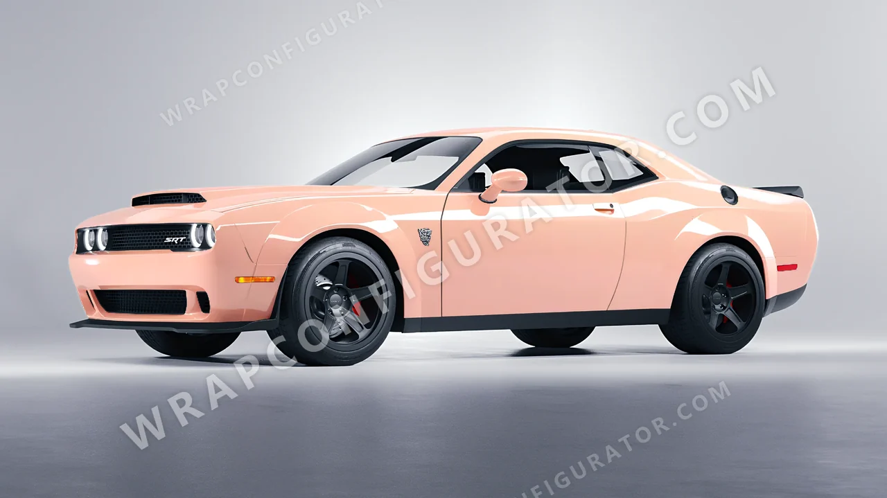 Pink Dodge Challenger SRT 2023 wrapped in Colourshield PPF by HyperPro Cherry Pink HGF75-P