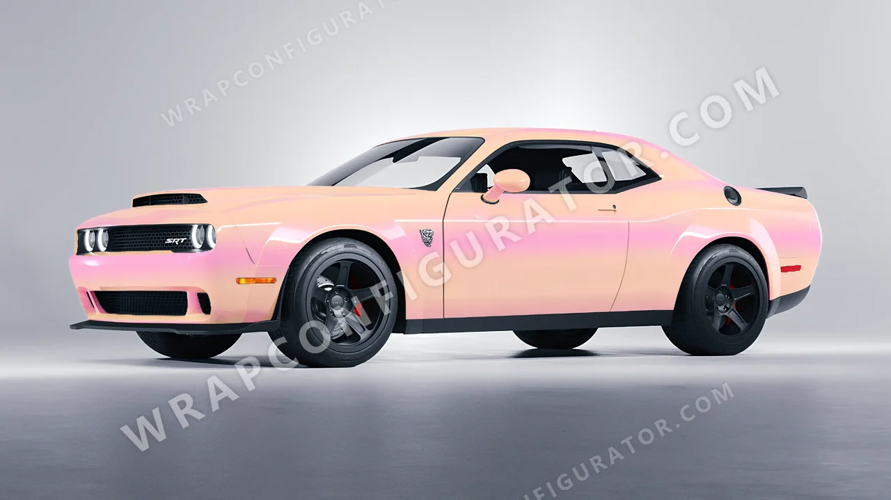 Pink Dodge Challenger SRT 2023 wrapped in Colourshield PPF by HyperPro Pink CGM03-P