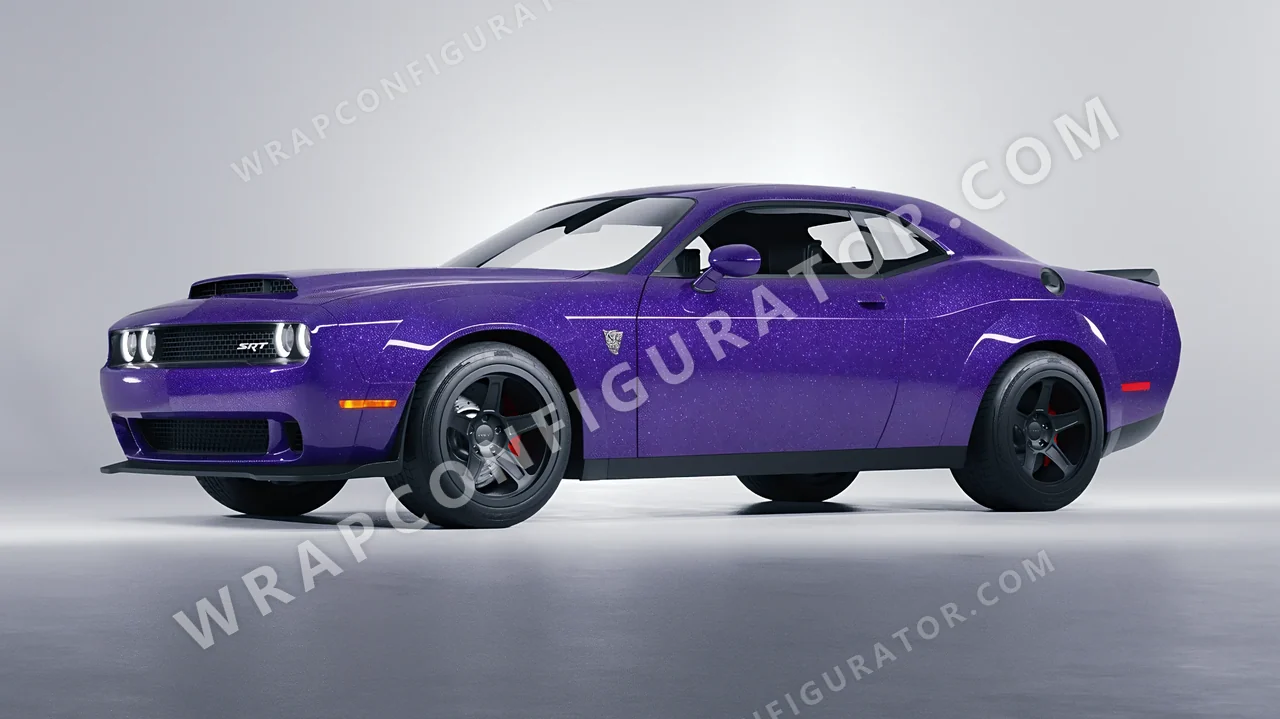 Purple Dodge Challenger SRT 2023 wrapped in Avery Dennison Purple SW900-587-D