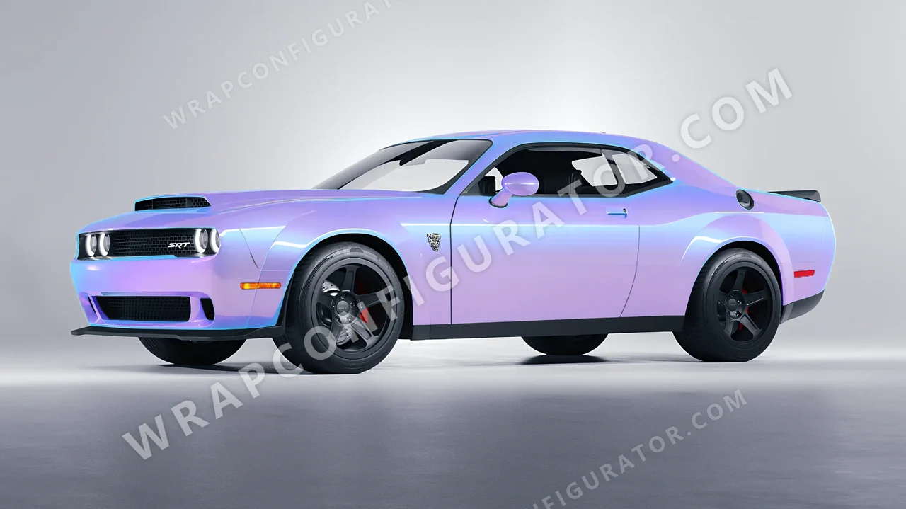 Purple Dodge Challenger SRT 2023 wrapped in Colourshield PPF by HyperPro Aurora Purple CGM08-P