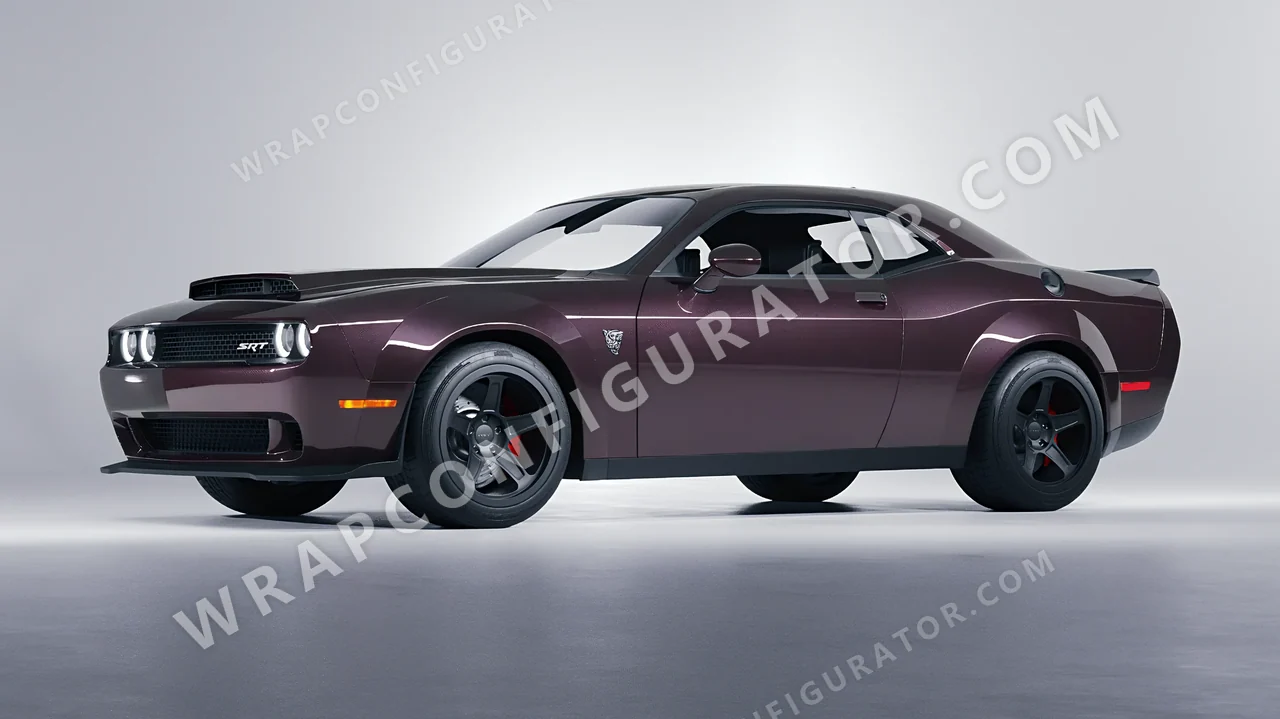 Purple Dodge Challenger SRT 2023 wrapped in Colourshield PPF by HyperPro Faded Purple GAF57-P