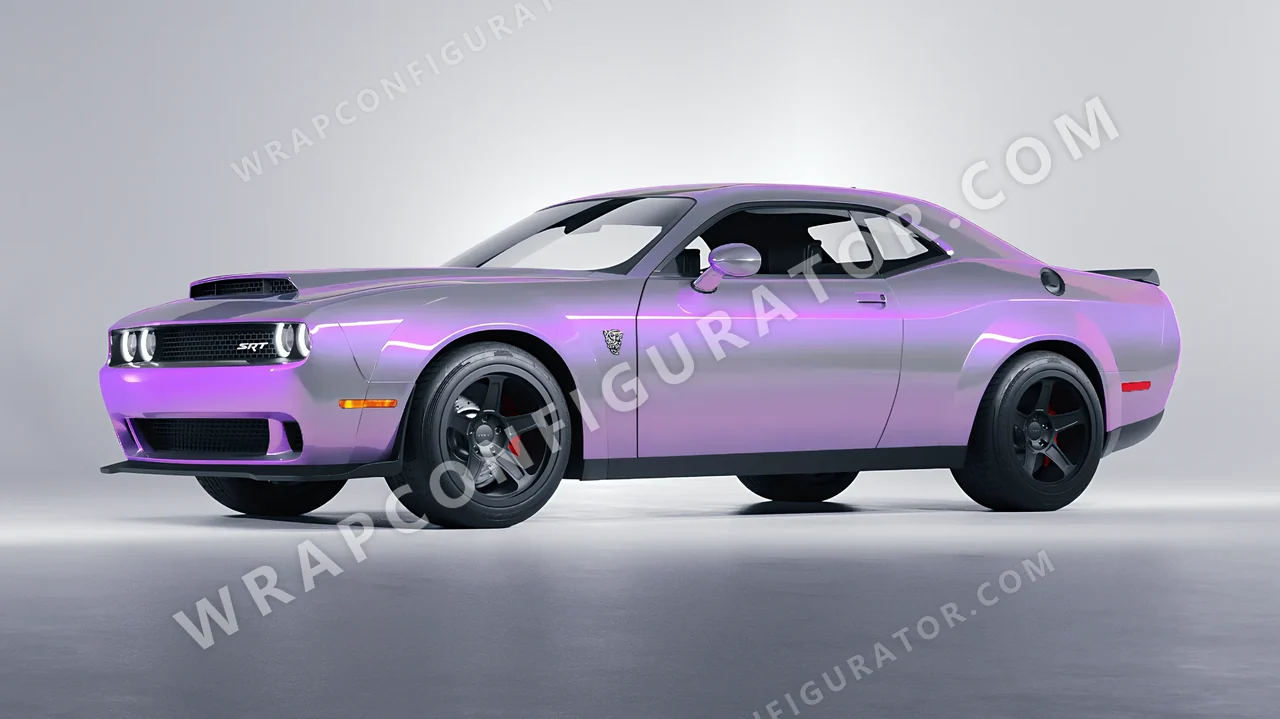 Purple Dodge Challenger SRT 2023 wrapped in Colourshield PPF by HyperPro Gray Purple CGM07-P