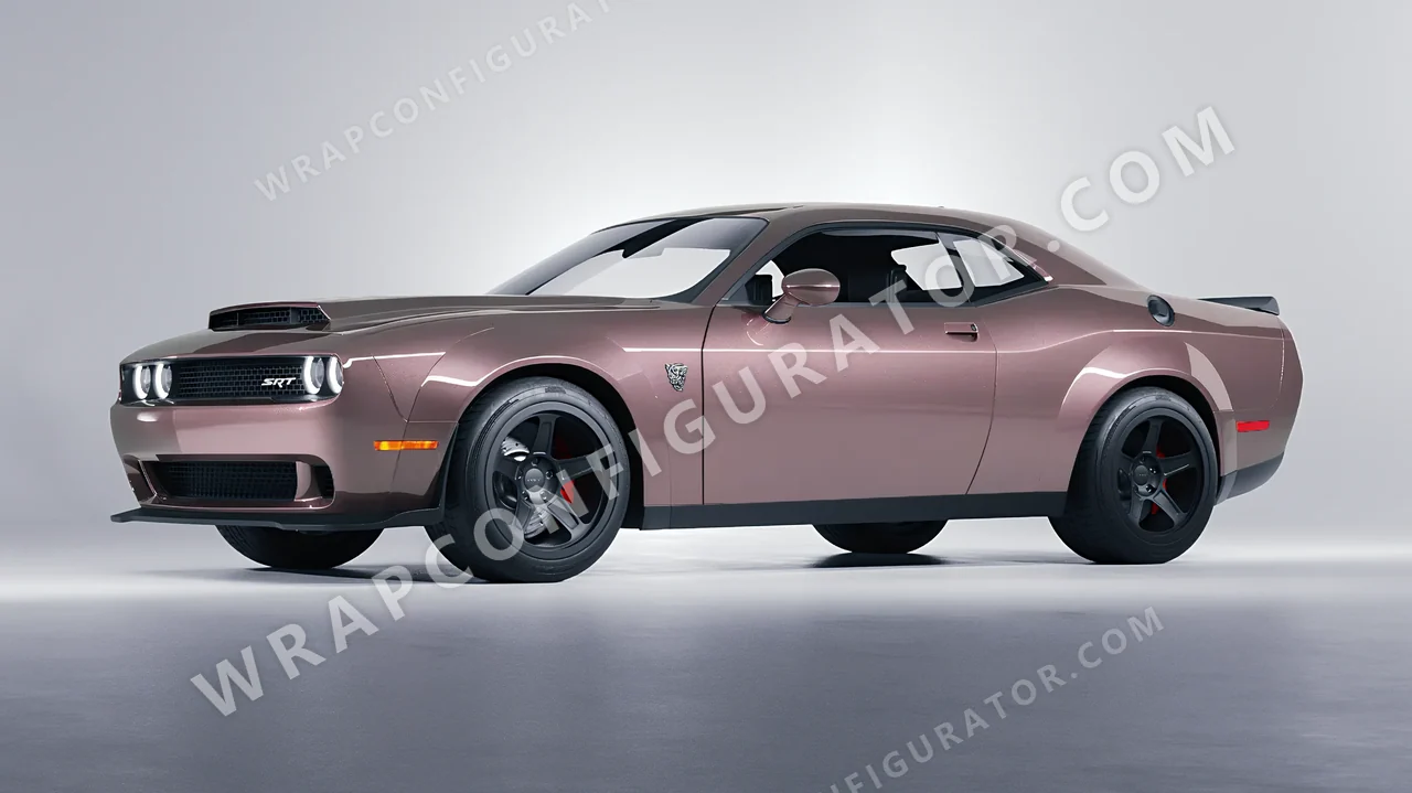 Purple Dodge Challenger SRT 2023 wrapped in Colourshield PPF by HyperPro Mauve Purple GAF58-P