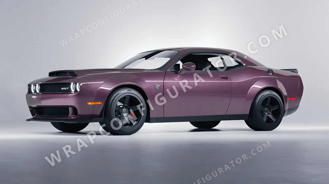 Purple Dodge Challenger SRT 2023 wrapped in Colourshield PPF by HyperPro Smoke Purple GAF22-P