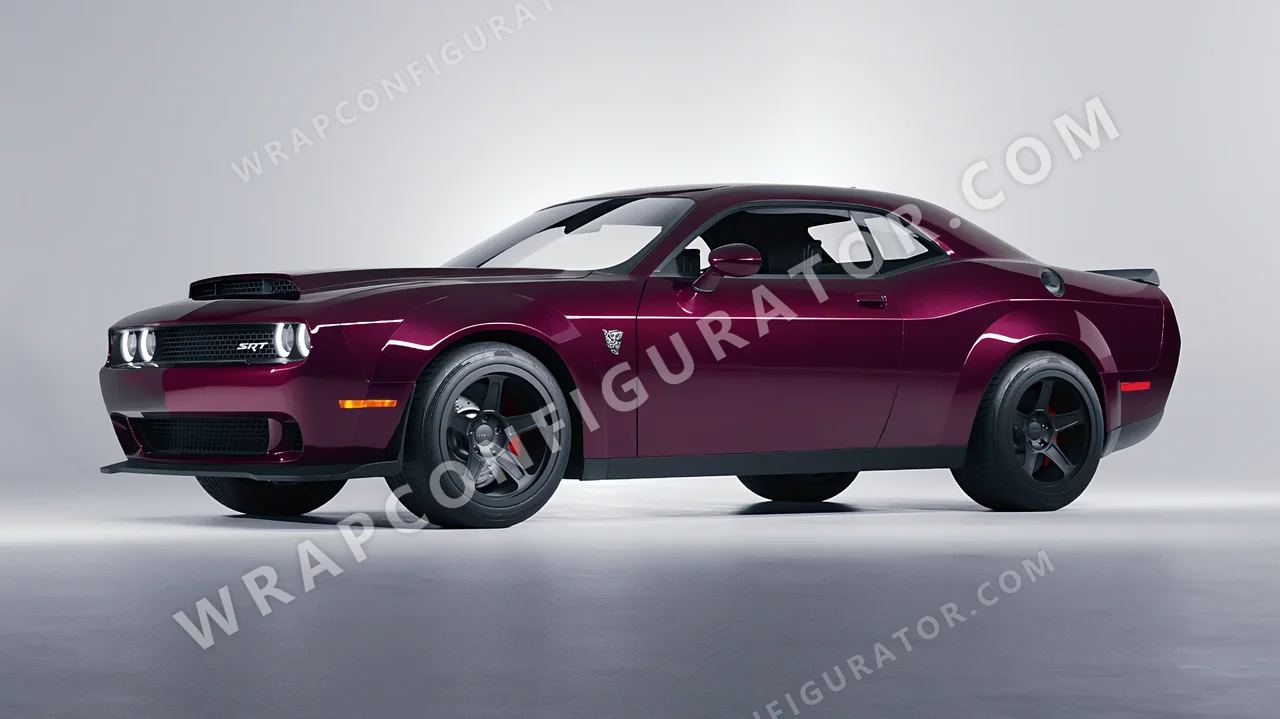 Purple Dodge Challenger SRT 2023 wrapped in Inozetek Dynamic PPF Bunny One Purple RB101