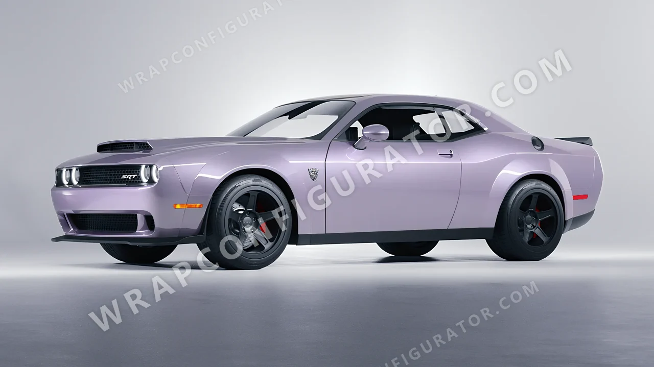 Purple Dodge Challenger SRT 2023 wrapped in Inozetek Dynamic PPF Provence Purple DPPF708
