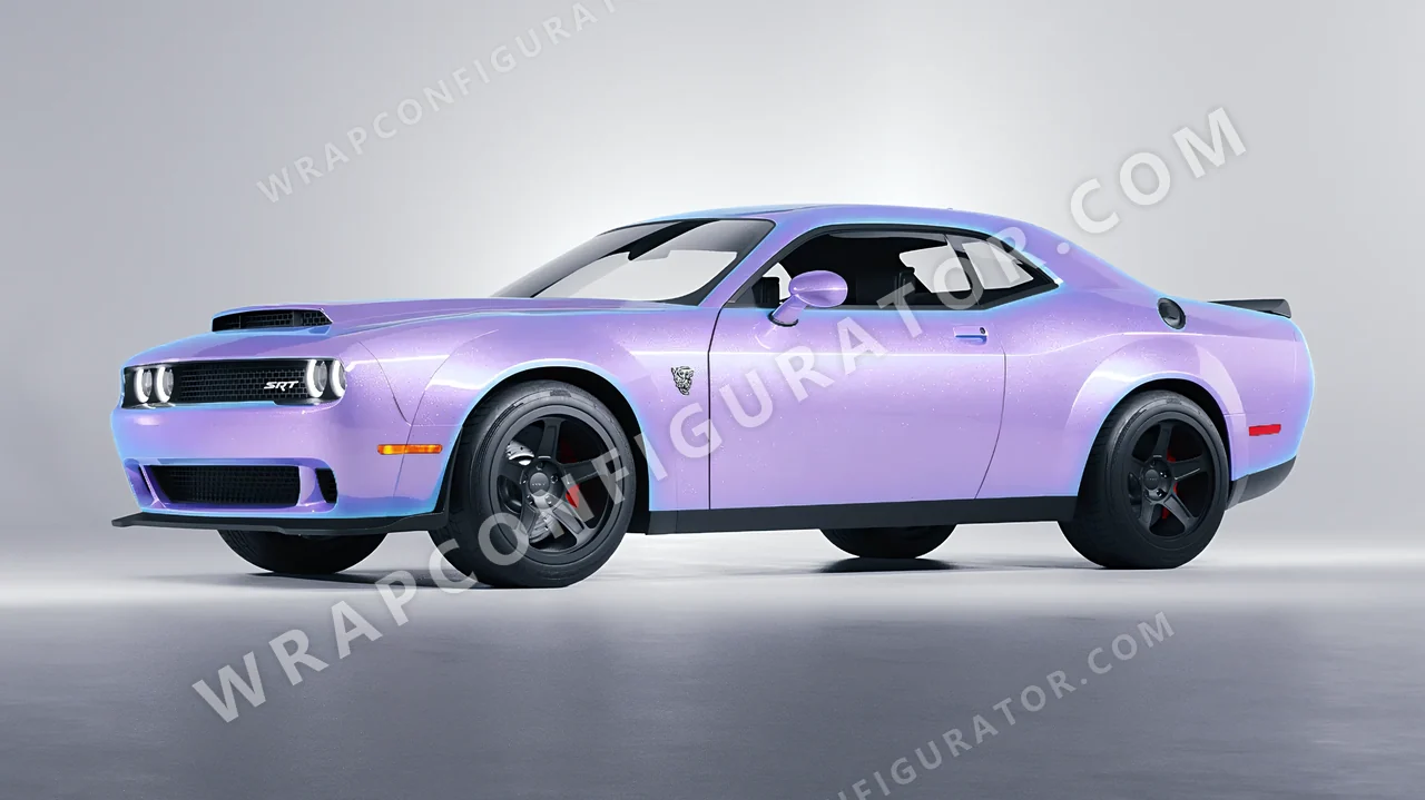 Purple Dodge Challenger SRT 2023 wrapped in Inozetek Dynamic PPF Purple DPPF939