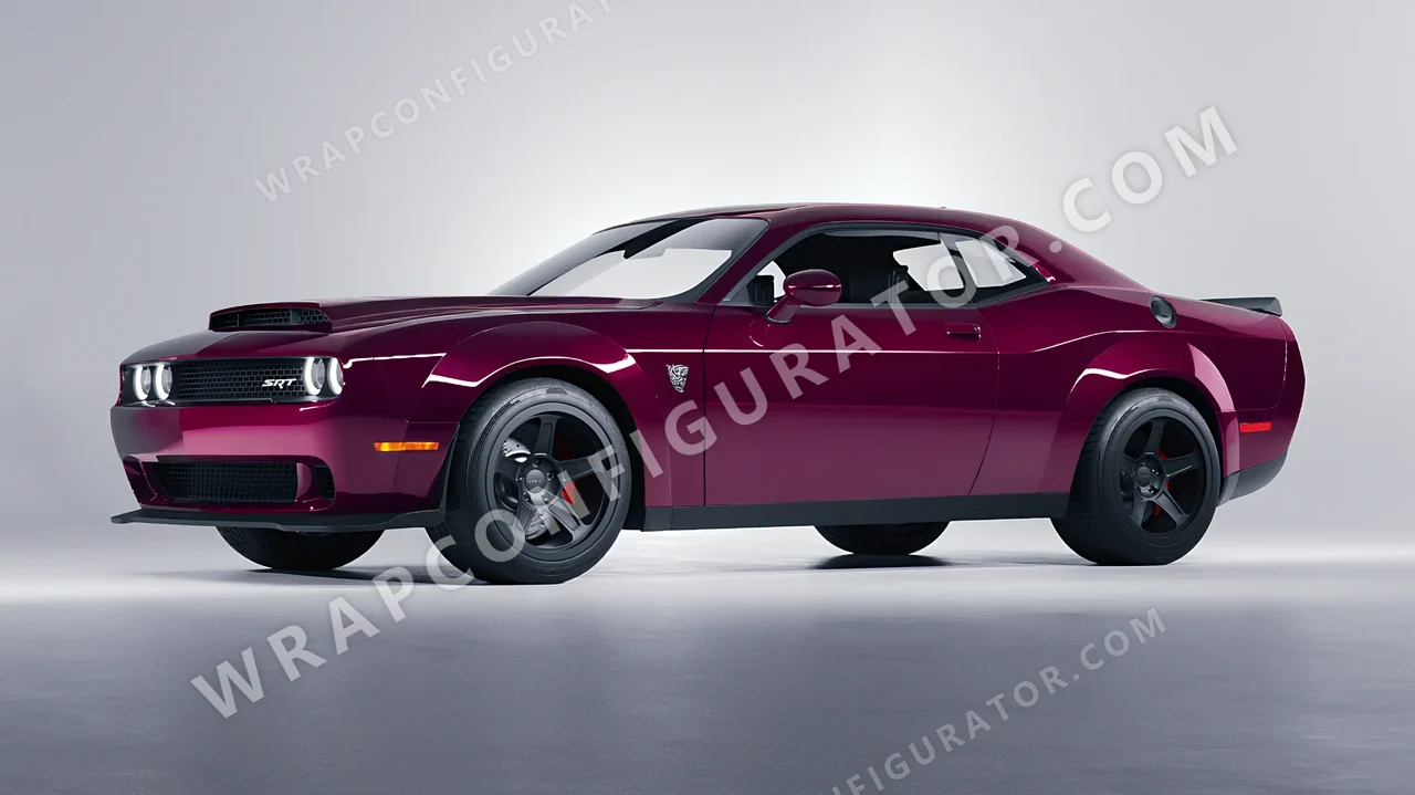 Red Dodge Challenger SRT 2023 wrapped in Colourshield PPF by HyperPro Ruby Star HGF61-P