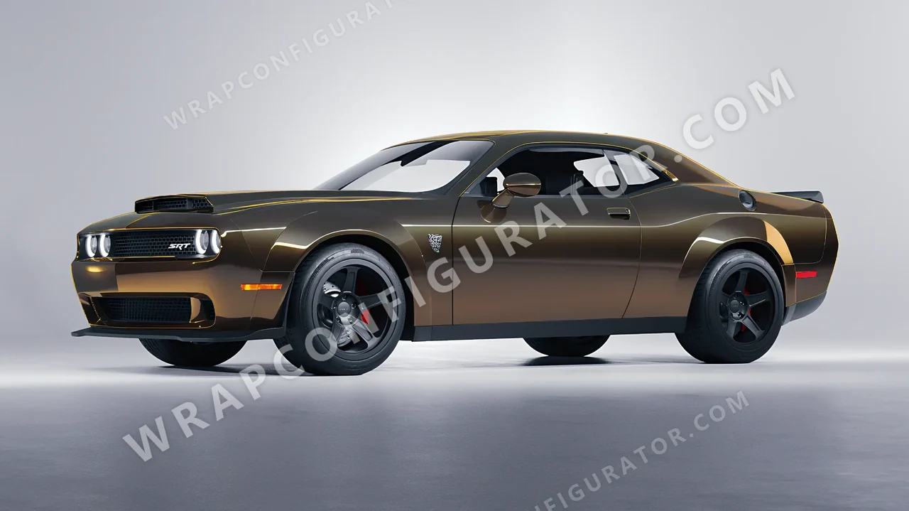 Yellow Dodge Challenger SRT 2023 wrapped in Colourshield PPF by HyperPro Gray Gold CGM13-P