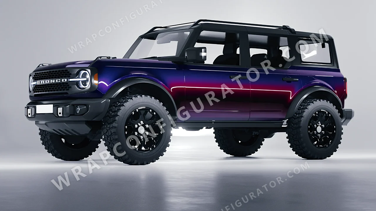 Black Ford Bronco 2024 wrapped in 3M Gloss Wicked GP298