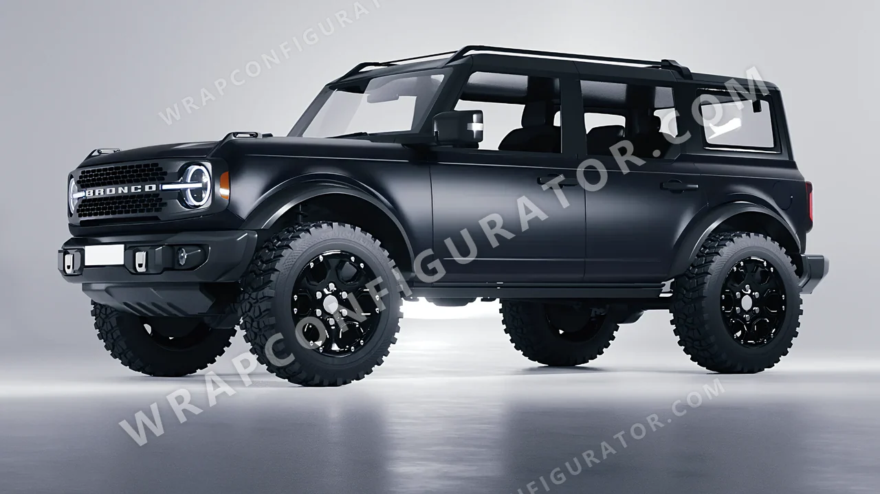 Black Ford Bronco 2024 wrapped in Avery Dennison Black SW900-180-O