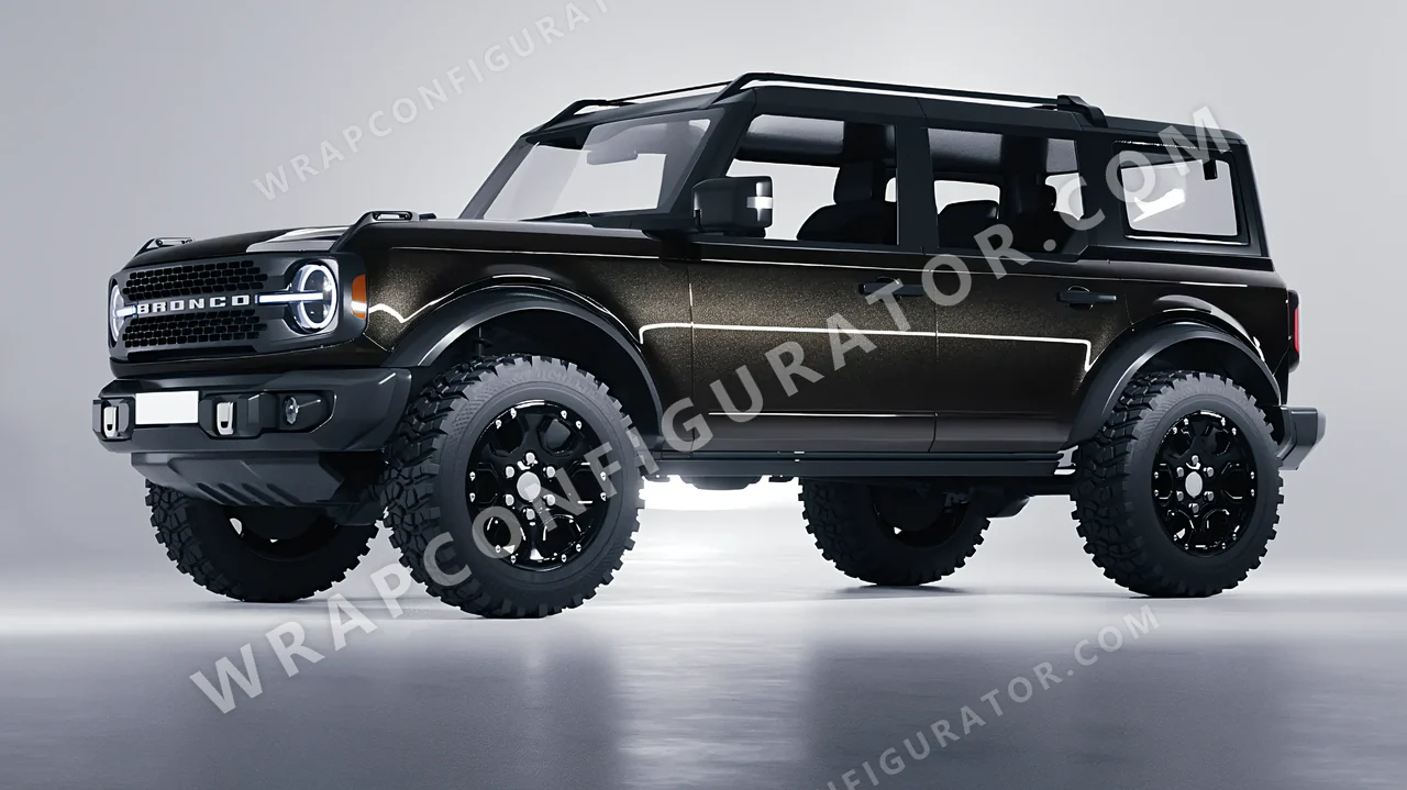 Black Ford Bronco 2024 wrapped in Avery Dennison Black SW900-192-M