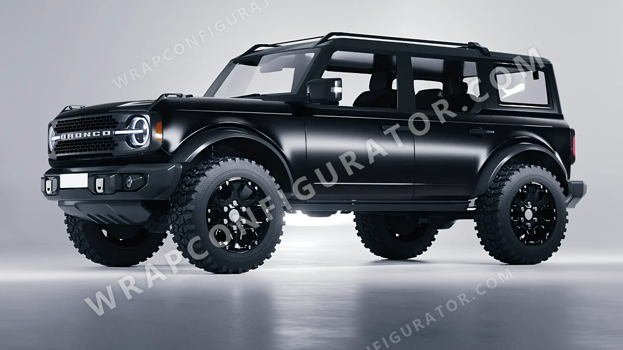 Black Ford Bronco 2024 wrapped in Avery Dennison Black SW900-197-O